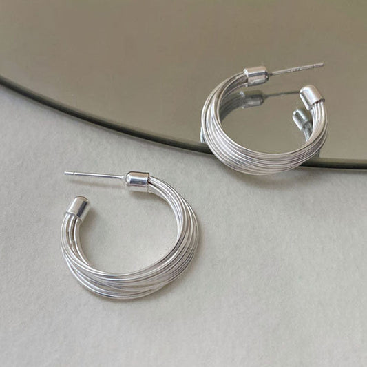 BOUCLES D’OREILLES CRÉOLES À LIGNES MULTICOUCHES