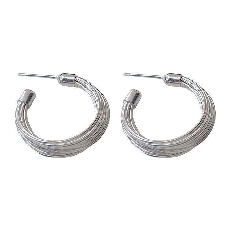 BOUCLES D’OREILLES CRÉOLES À LIGNES MULTICOUCHES