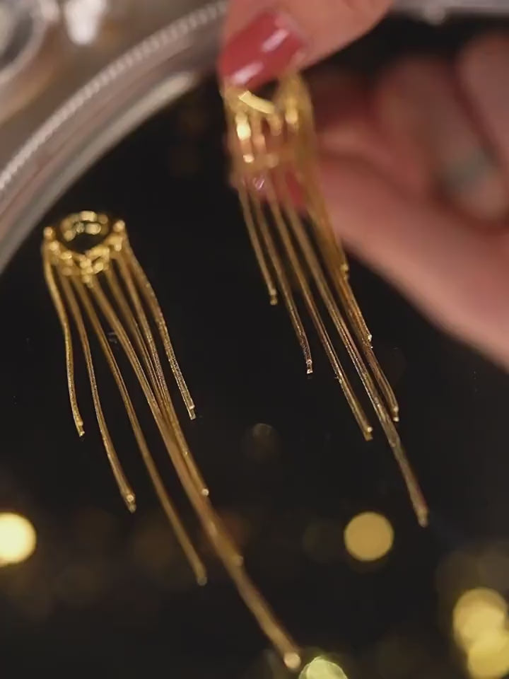 BOUCLES D’OREILLES À LONGUES FRANGES