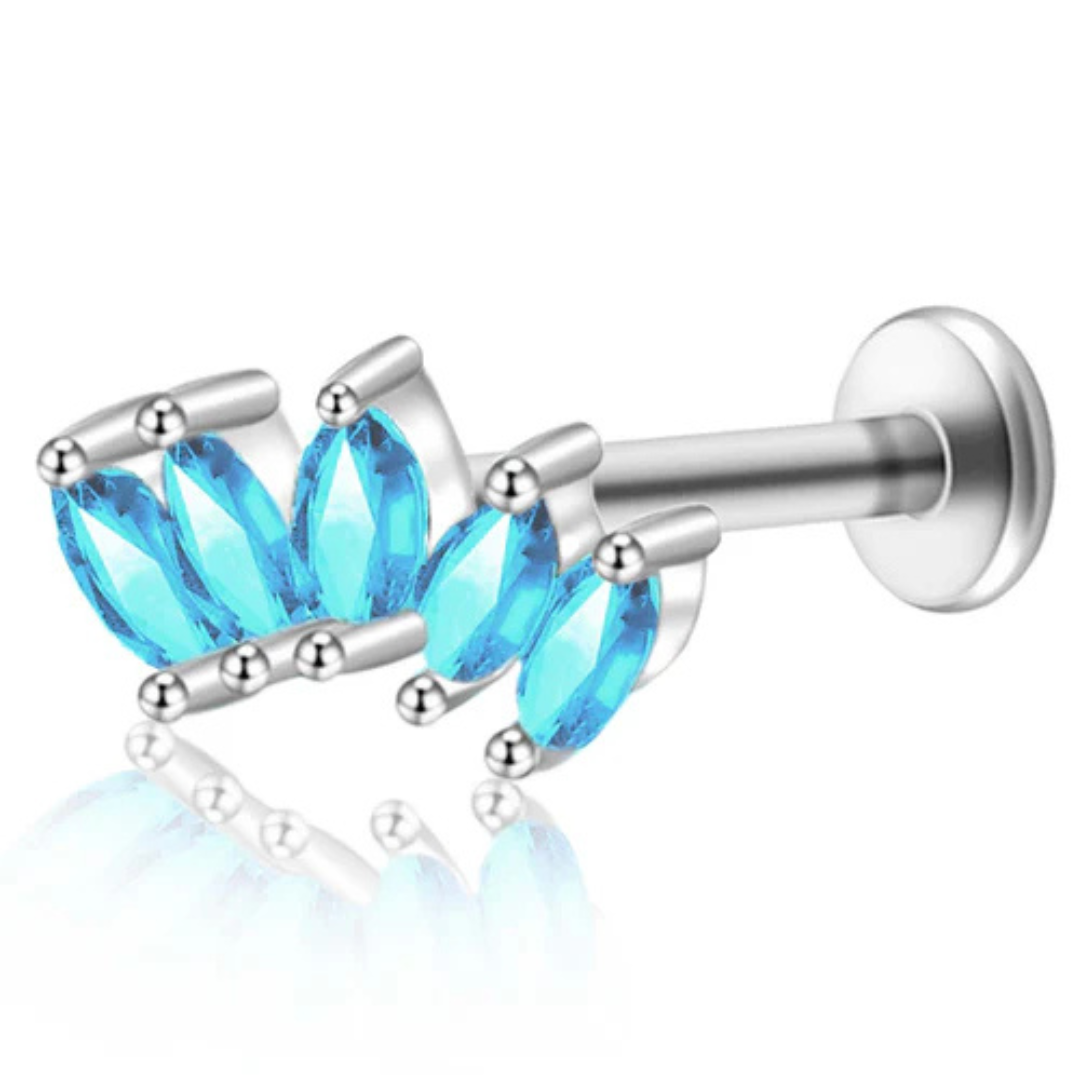Piercing Triple Feuille de Cristal