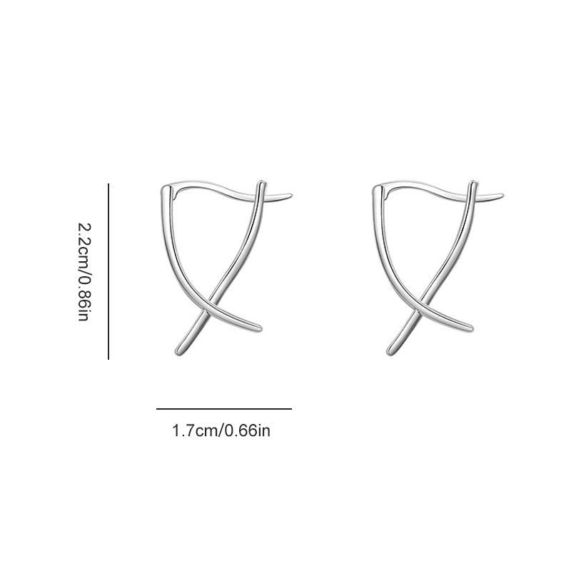 BOUCLES D’OREILLES LIGNE SIMPLE EN ARGENT STERLING