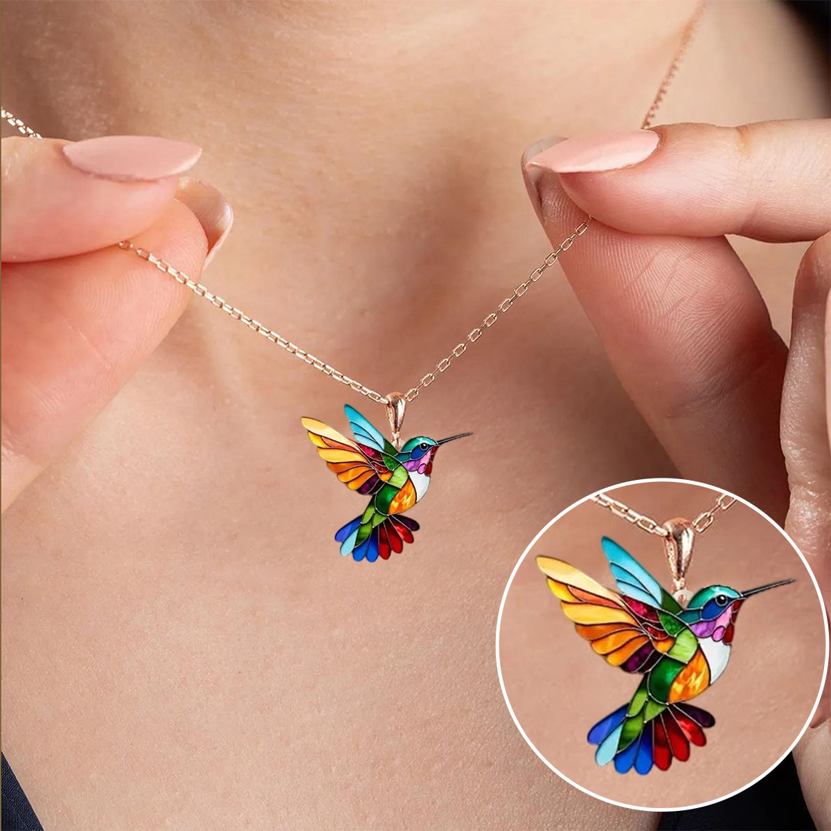 MAGNIFIQUE COLLIER COLIBRI AVEC BOUCLES D’OREILLES EN CADEAU – OFFRE LIMITÉE