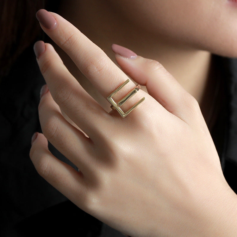 BAGUE EN ARGENT STERLING LIGNE GÉOMÉTRIQUE