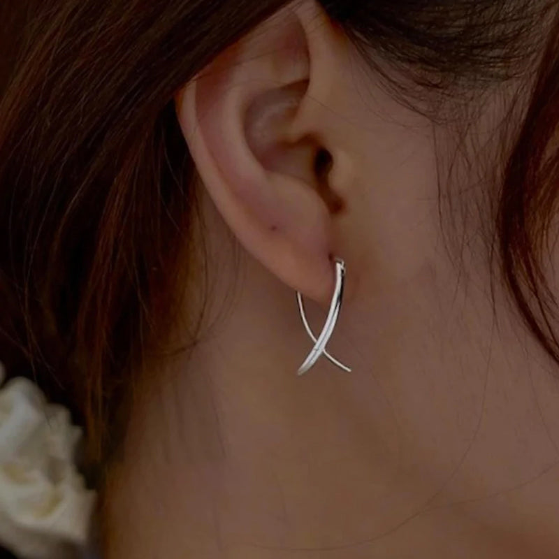 BOUCLES D’OREILLES LIGNE SIMPLE EN ARGENT STERLING