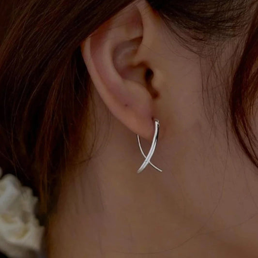 BOUCLES D’OREILLES LIGNE SIMPLE EN ARGENT STERLING