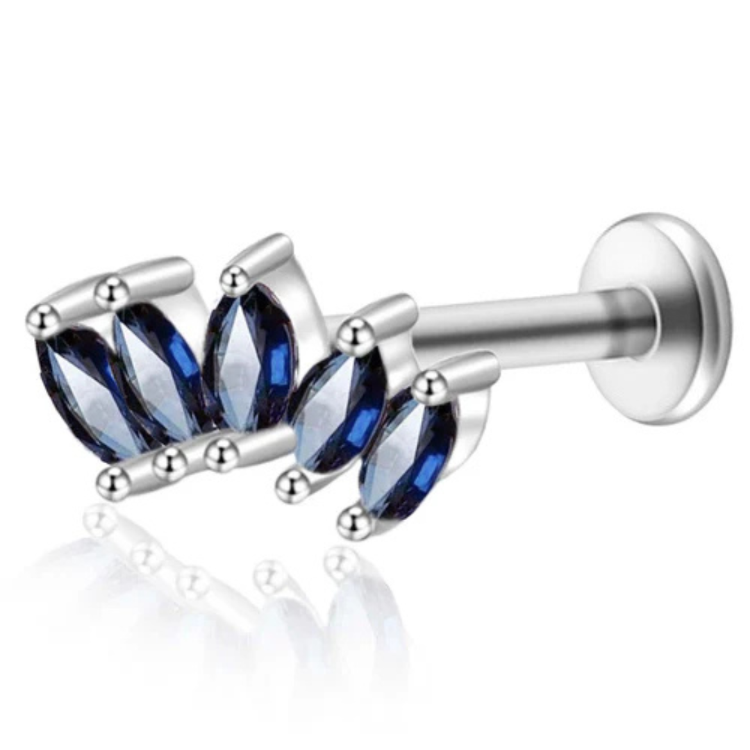 Piercing Triple Feuille de Cristal