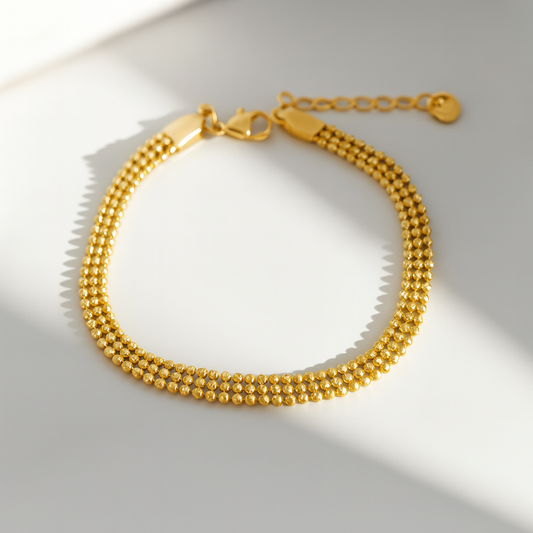 Bracelet Doré Maille Tressée