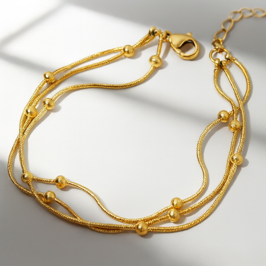 Bracelet Doré Multi-Rangs