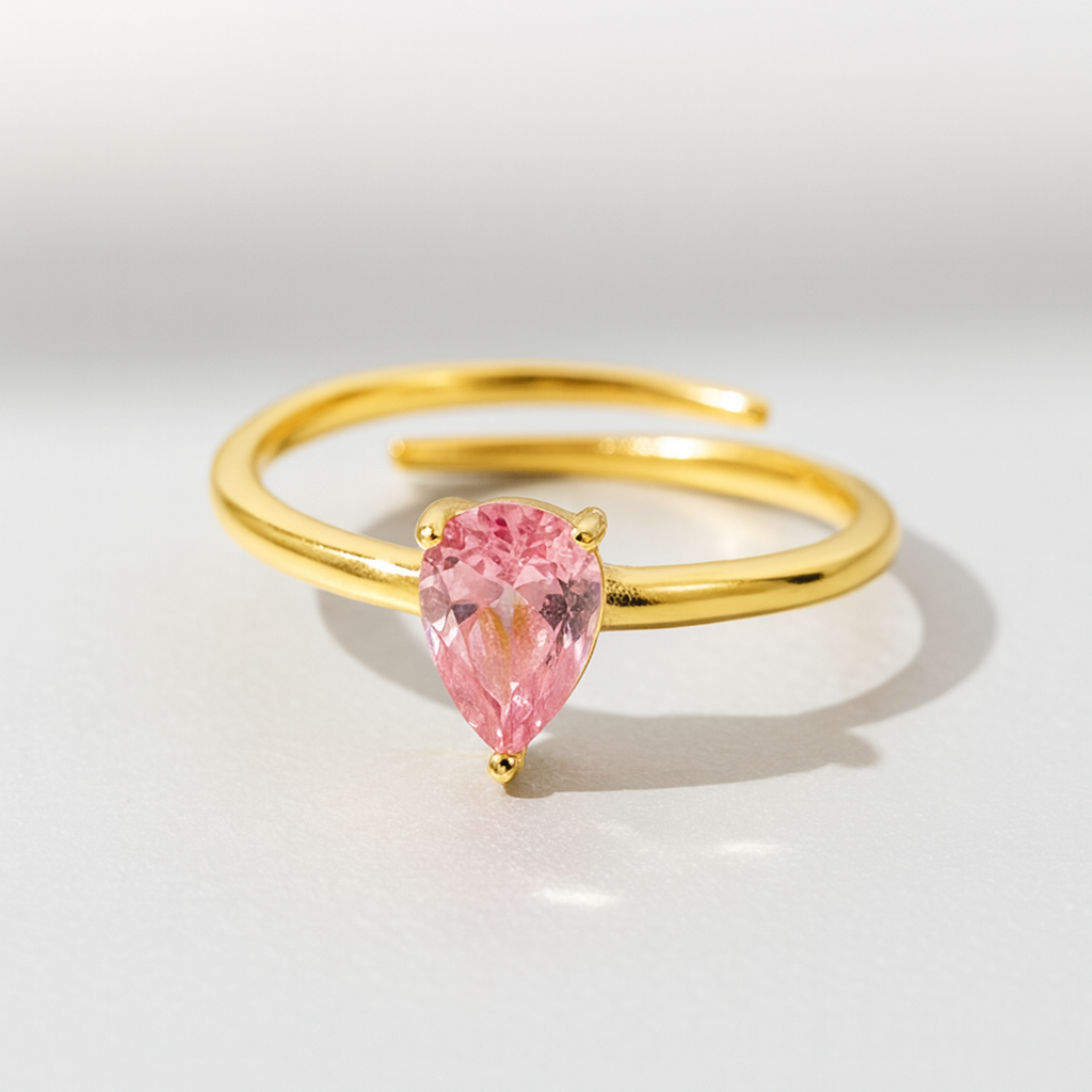 Bague Dorée Éclat Rose