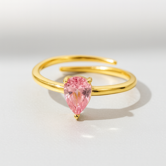 Bague Dorée Éclat Rose
