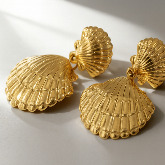 Boucles d’Oreilles Dorées Coquillage