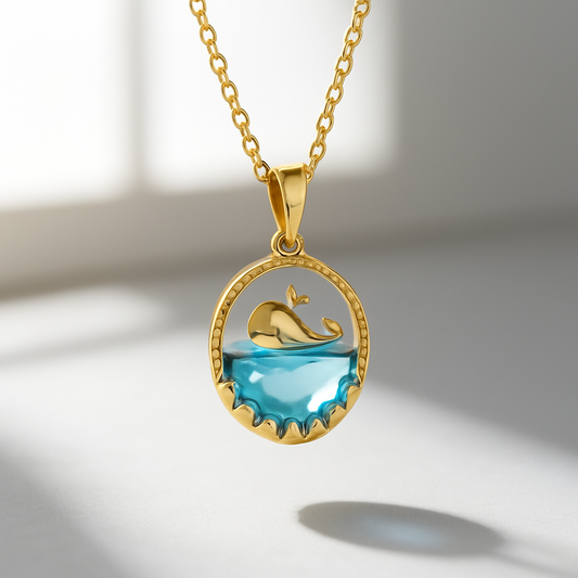 Collier Doré Océan Bleu
