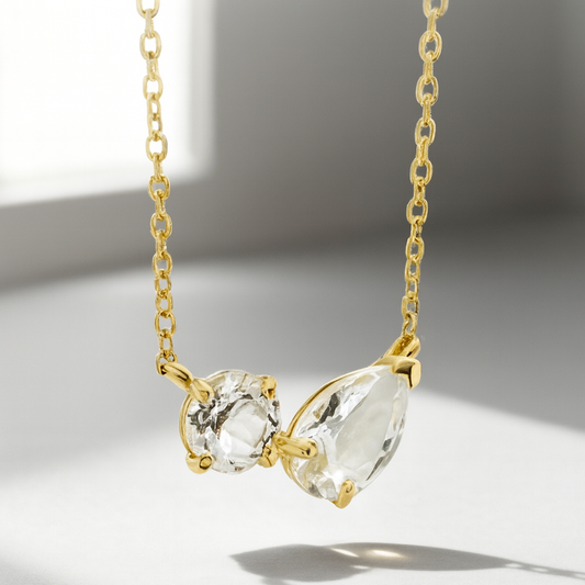 Collier Doré Duo Cristal