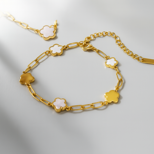 Bracelet Doré Trèfle de Chance