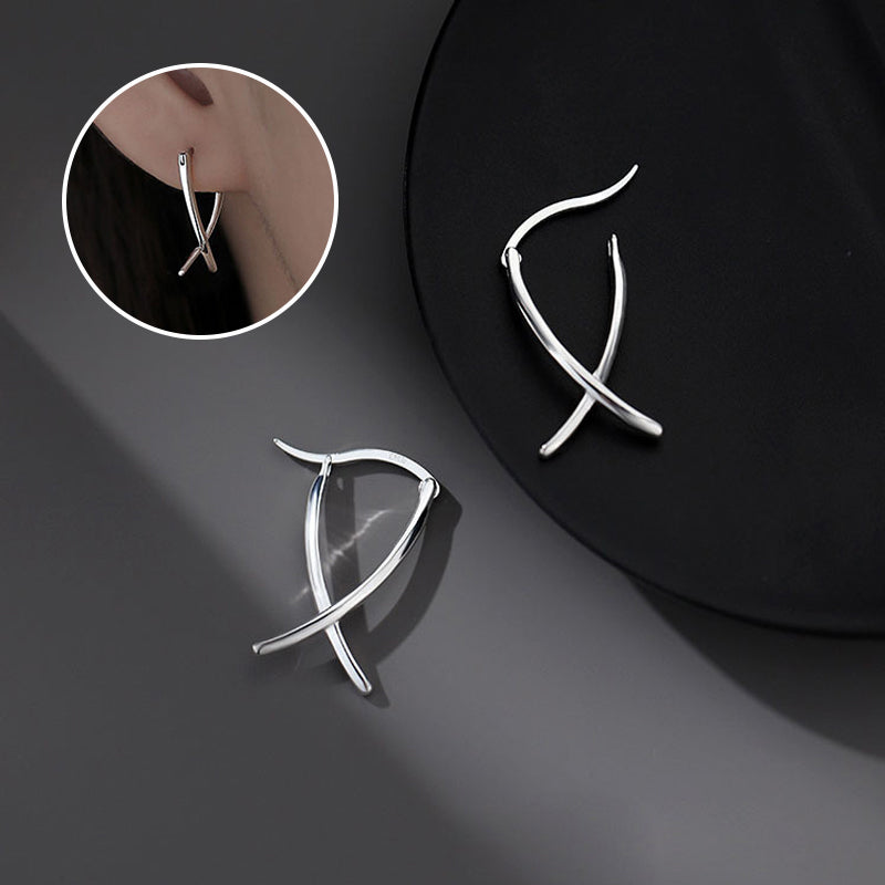 BOUCLES D’OREILLES LIGNE SIMPLE EN ARGENT STERLING