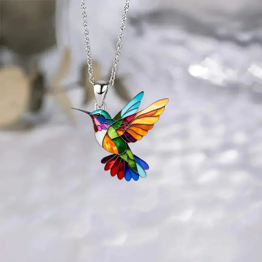 MAGNIFIQUE COLLIER COLIBRI AVEC BOUCLES D’OREILLES EN CADEAU – OFFRE LIMITÉE
