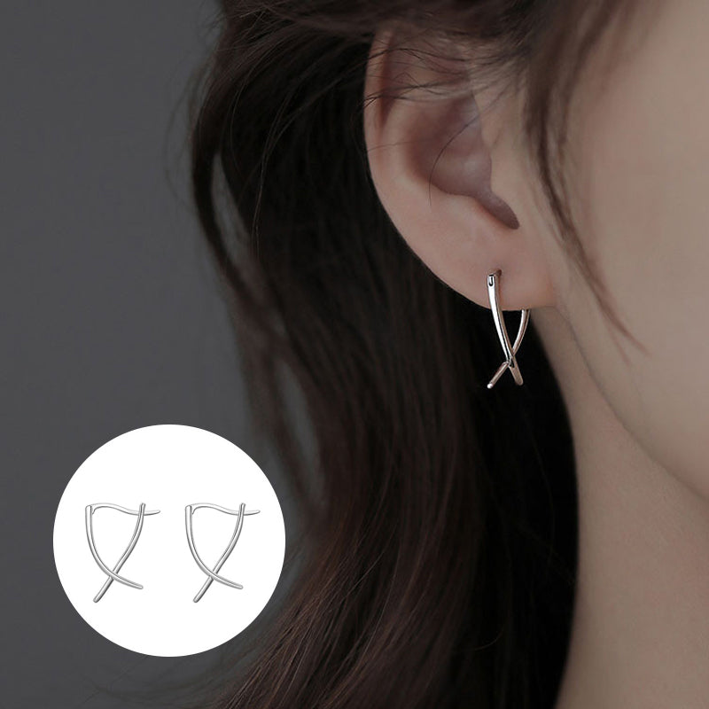 BOUCLES D’OREILLES LIGNE SIMPLE EN ARGENT STERLING