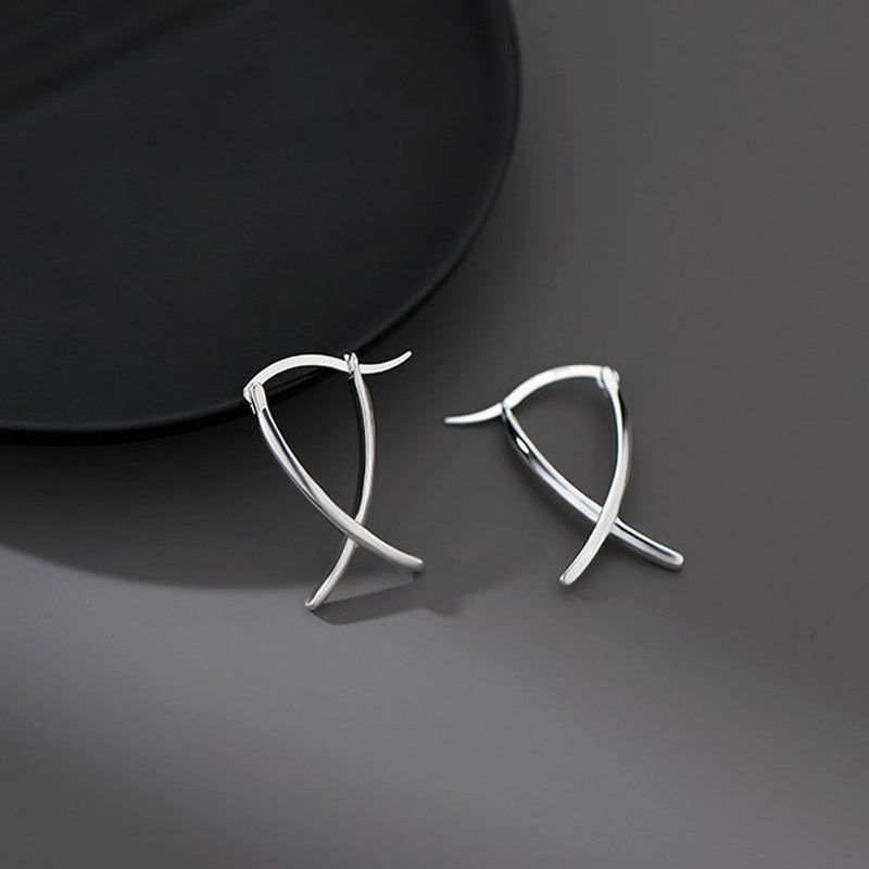 BOUCLES D’OREILLES LIGNE SIMPLE EN ARGENT STERLING