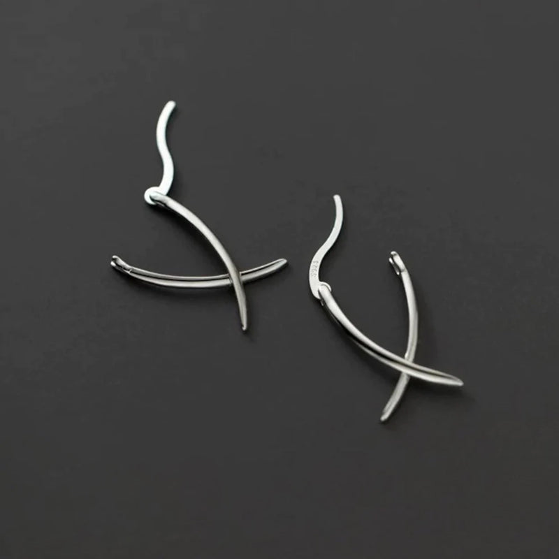 BOUCLES D’OREILLES LIGNE SIMPLE EN ARGENT STERLING
