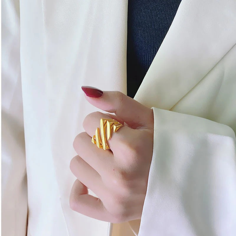 BAGUE EN SERGÉ SUPERPOSÉ