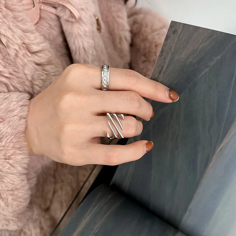 BAGUE EN SERGÉ SUPERPOSÉ