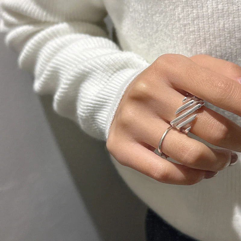 BAGUE EN SERGÉ SUPERPOSÉ