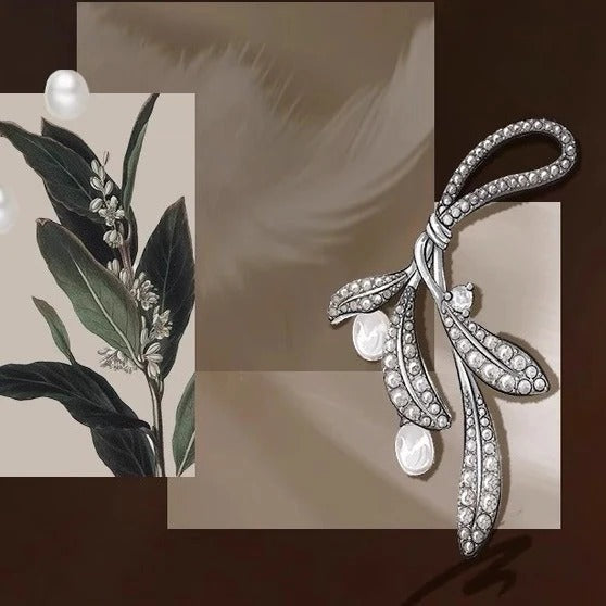 BOUCLES D’OREILLES EN ARGENT STERLING FEUILLES MURMURANTES AVEC PERLES