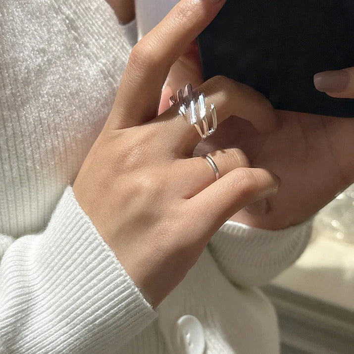 BAGUE EN SERGÉ SUPERPOSÉ