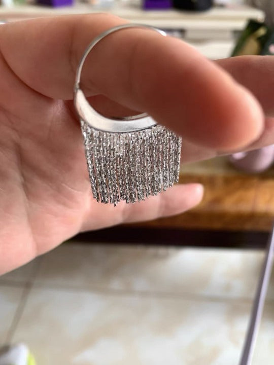 BOUCLES D’OREILLES À FRANGES FESTONNÉES