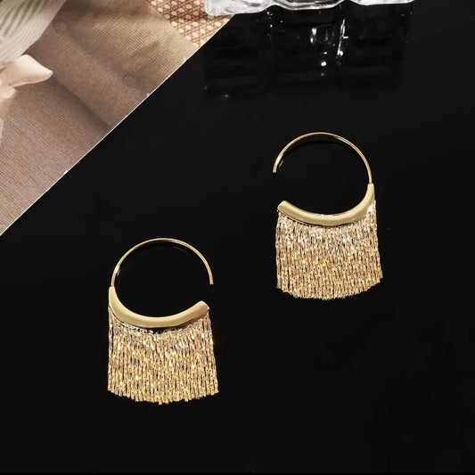 BOUCLES D’OREILLES À FRANGES FESTONNÉES