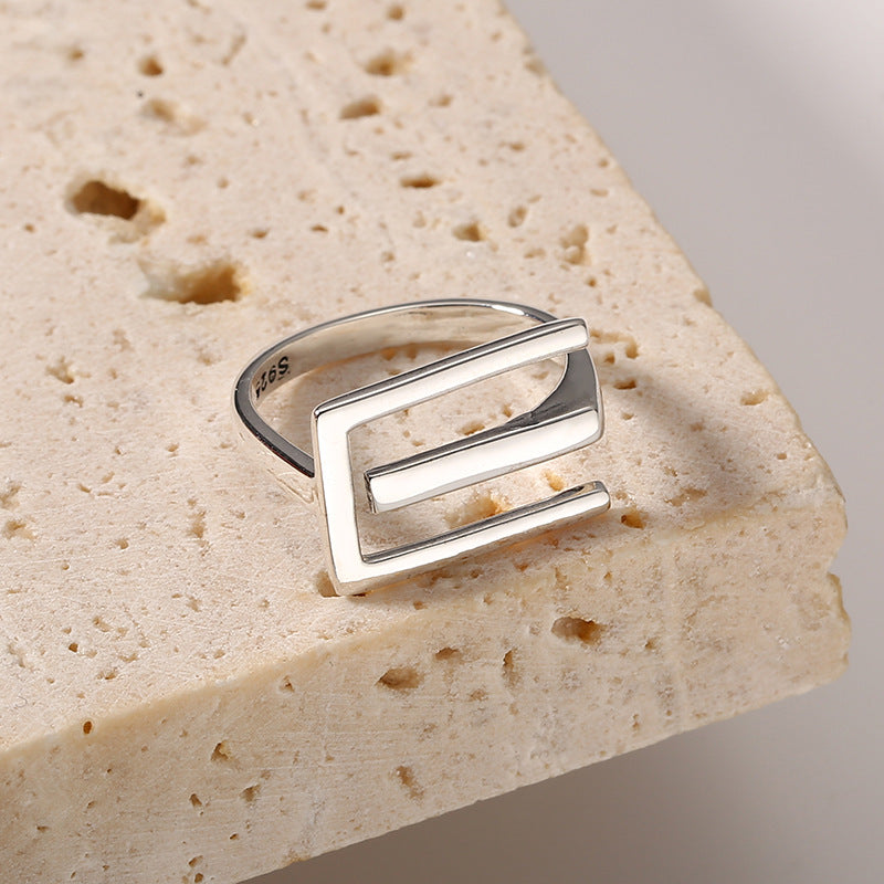 BAGUE EN ARGENT STERLING LIGNE GÉOMÉTRIQUE
