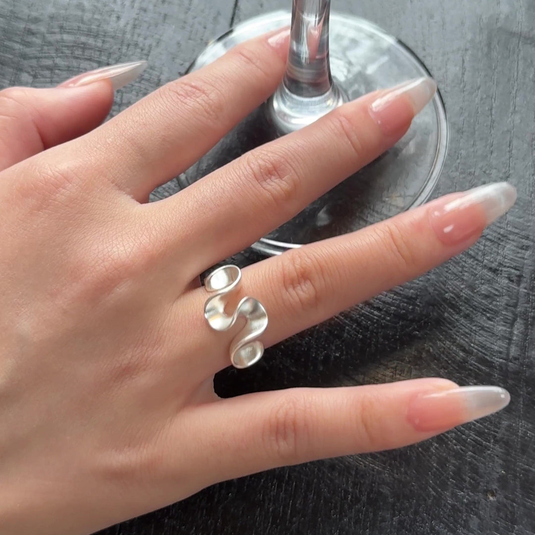 BAGUE EN ARGENT STERLING ONDE D’EAU