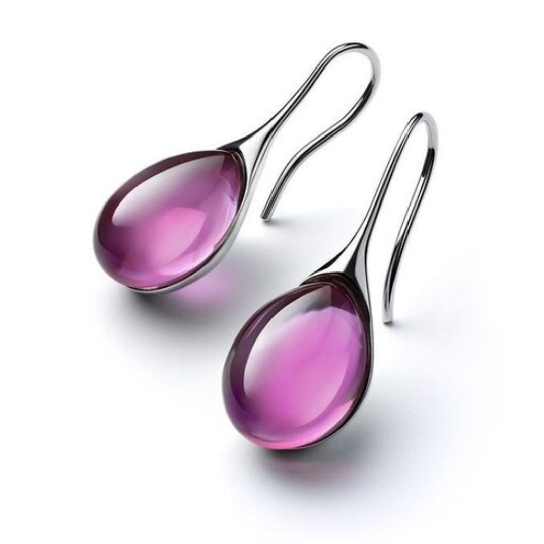 BOUCLES D’OREILLES PENDANTES EN CRISTAL À DOUBLE ÉTINCELLE