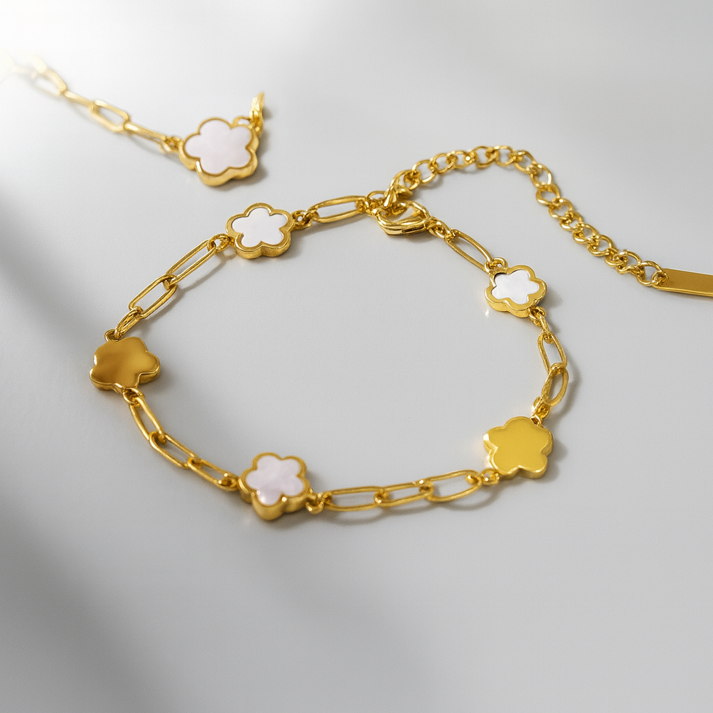 Bracelet Doré Trèfle de Chance