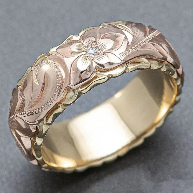 BAGUE VINTAGE FLEUR ROSÉE