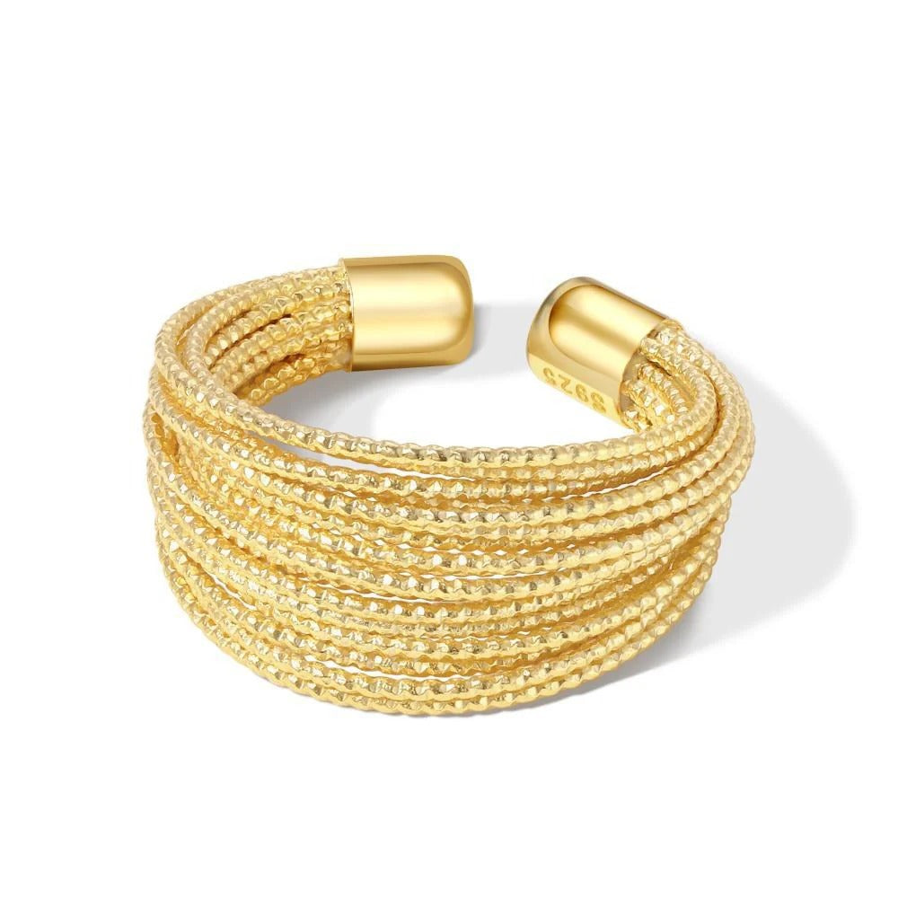 BAGUE AJUSTABLE À FILS MULTICOUCHES